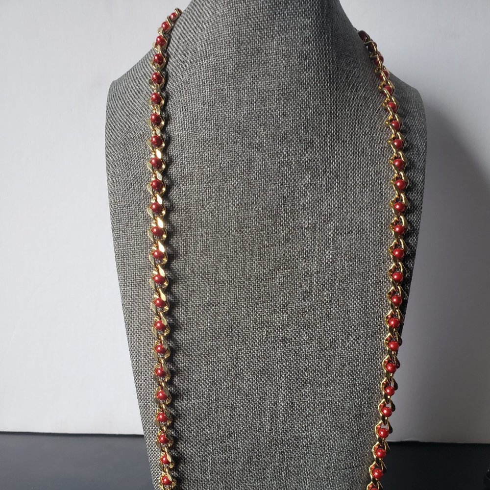 Vintage  Faux Coral Statement Necklace
